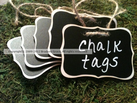 Fancy Wood Chalkboard Labels - set of 12 - Basket Labels, Chalkboard Tags, Wedding Chalkboards, Rustic Wedding