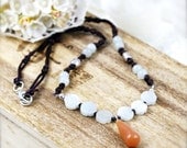 Oriental mellow necklace, Jade and aventurine