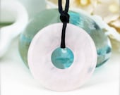 Peace and harmony unisex necklace (DN), Rose quartz