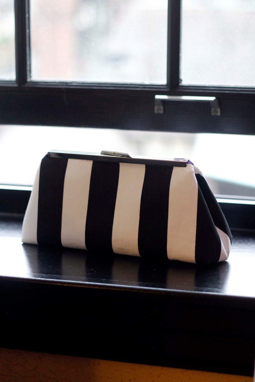 Black and White Clutch for Cocktail Party or Bridesmaids
