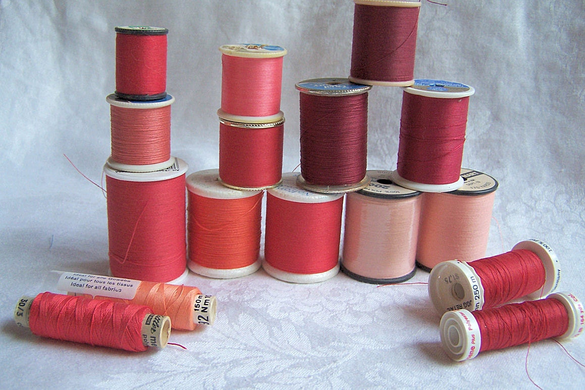 16 Spools of Thread - various shades of red