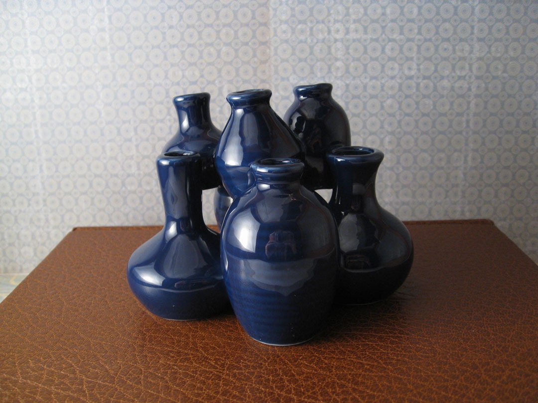 Small Blue Cluster Vase