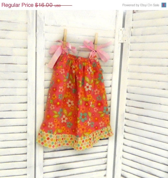 SALE Pink Flowers Pillowcase Dress- ready to ship- 12 months