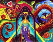 Violet Angel, Abstract Fantasy ART PRINT From the Original Painting by Marina Petro