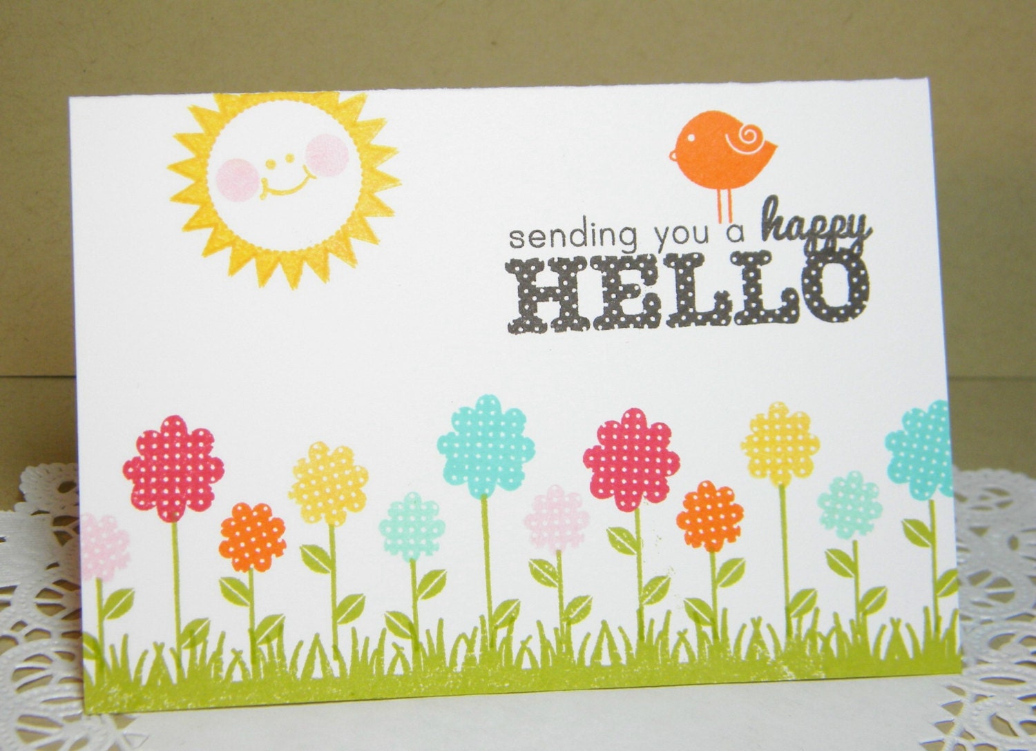 Sending You A Happy Hello Handmade Card
