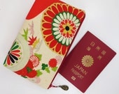 Chrysanthemum Zipper Pouch/ Cosmetic  Pouch Made From Girls Kimono