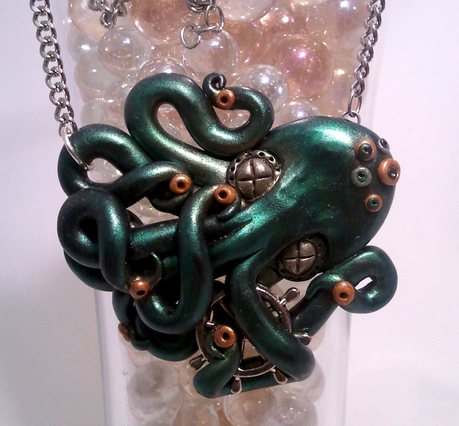Green Octopus Necklace (Shipwrecked Steam Punk Inspired)