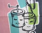 MINT Vintage Towel Smiling Kitchen Anthropomorphic