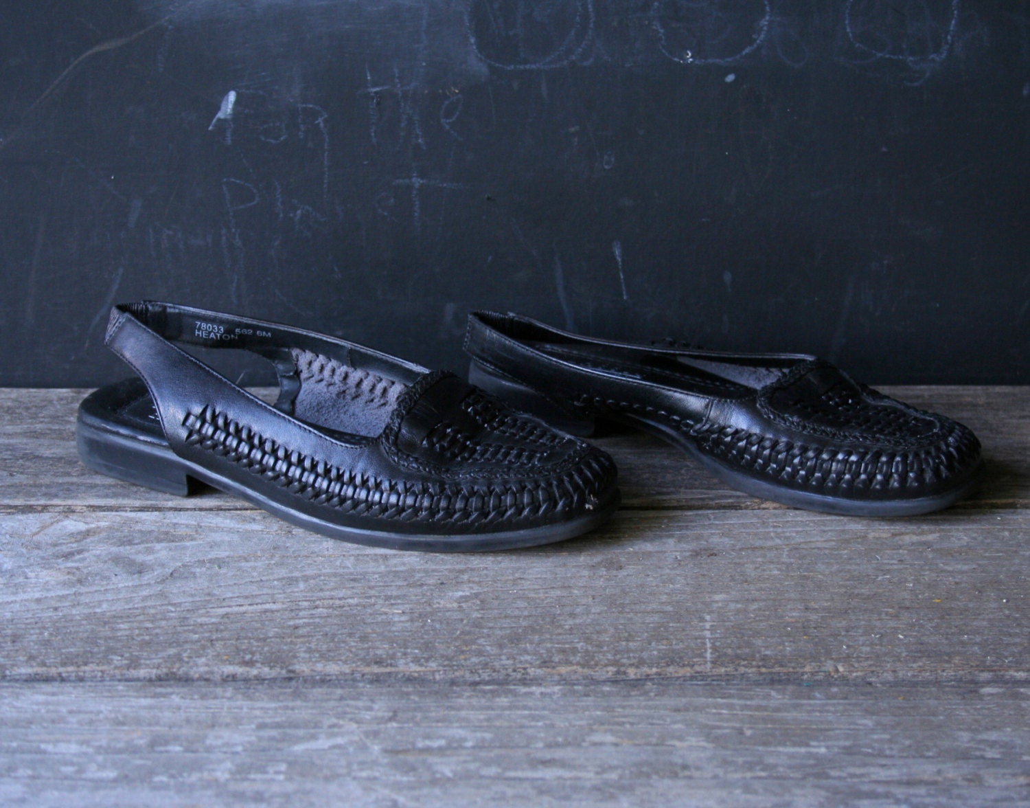 Huarache Sandals Black Leather Size 6 M Women From Nowvintage on Etsy