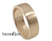 14K rose gold Fingerprint  ring with TIP print 6mm SIZE10 Custom Fingerprint Ring
