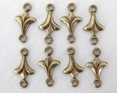 Tiny Antiqued Brass Flower Connector Deco Tulip Drop Link Charm 11mm cnn0049 (8)