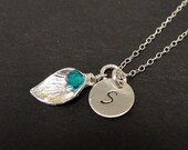 New for Mother's Day Calla Lily Initial Charm Necklace - Mothers Necklace - Sterling Silver - Handstamped Necklace