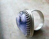 SALE 20% off Tiffany stone ring metalwork oxidized sterling silver ornate victorian romantic jewelry size 7 - Marian