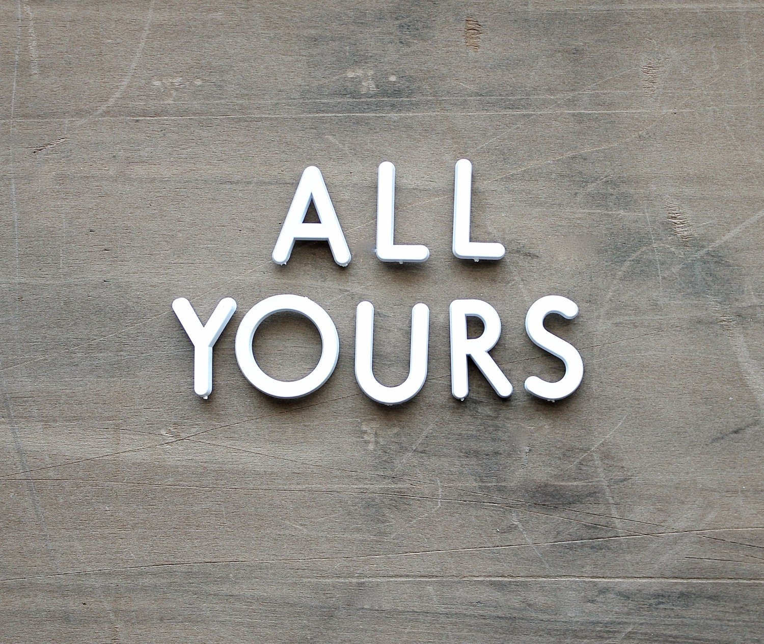 All Yours - Vintage Push Pin Letters - Sign - Valentine's Day - Romantic - Rustic - White - Letters - Supplies - Home Decor - becaruns