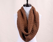 AMAZING  Circle Scarf - CAPPUCCINO brown - handmade crochet scarf, circle scarf, fall winter fashion, cowl neckwarmer shawl collar