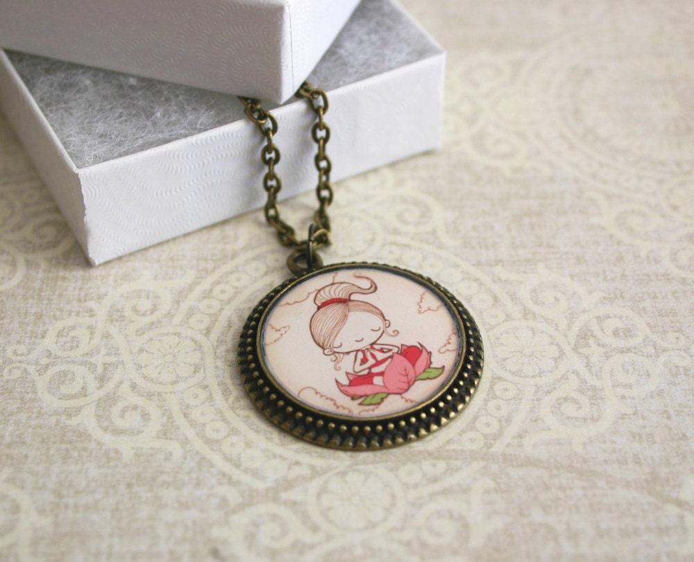 Yoga Girl - Bronze Style Pendant Necklace