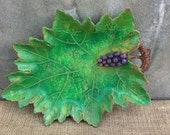 Vintage - Upcycled - French Country - Wine - Vineyard - Grapevine - Decorative Bowl - Tray - Chic Display