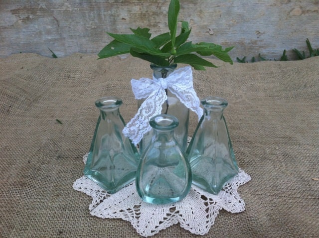 Instant Collection - Simplistic Glass - Architectural Bud Vase Quartet - Prairie Farmhouse Rustic Cottage CHIC