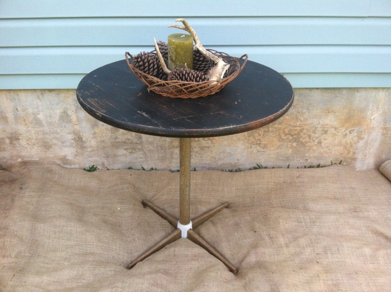 Upcycled - Vintage - Rustic Industrial Mid Century Farmhouse Loft - Tri Pod Breakfast - Parlor - Pub Table - CHIC