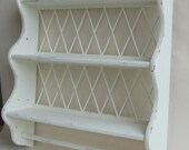 Vintage White Shelf  Distressed Hanging Shelf Shabby Farmhouse