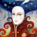 Art print. Bird Lady by Amanda Clark