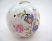 Porcelain Potpourri  Ball- Scent Ball pomander White ball with flowers