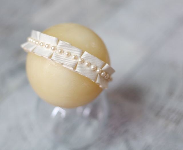 Ready to Ship - Pleated Pearl Headband - newborn photo prop