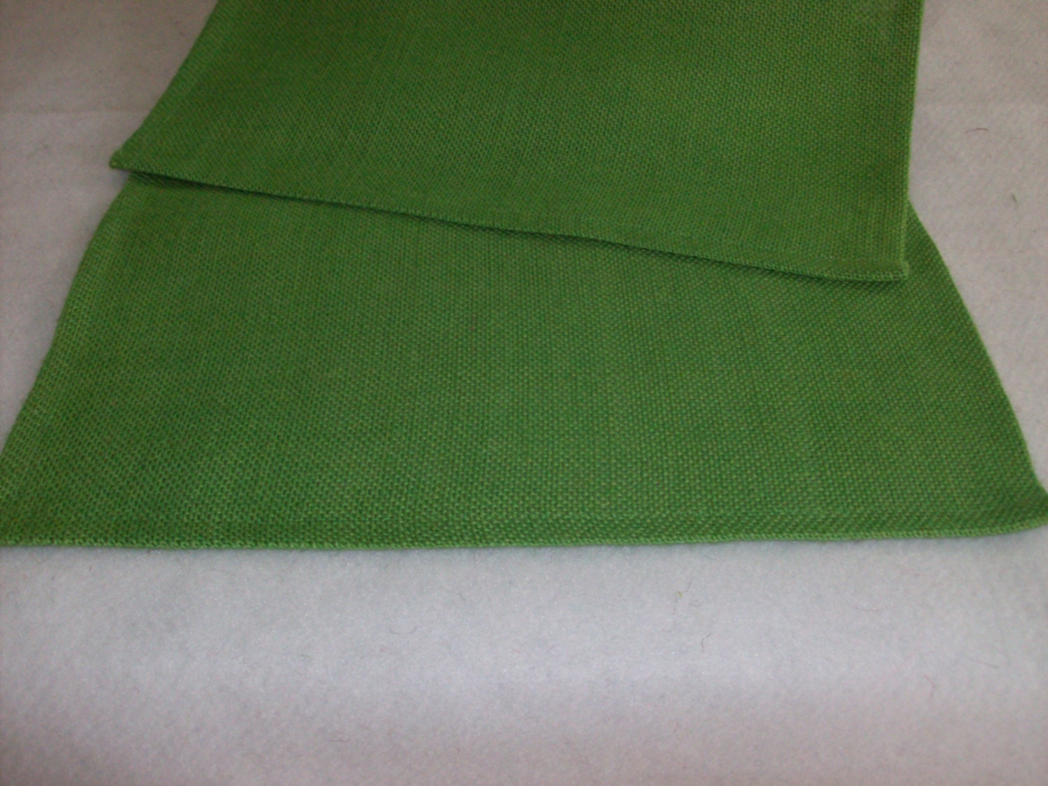 Burlap 14 X 48" Apple   Green   color table runner
