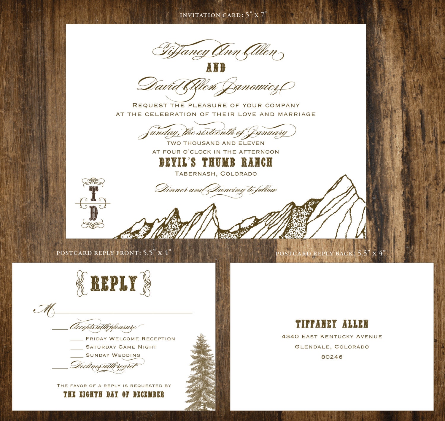 Mountain Ranch Wedding Invitation