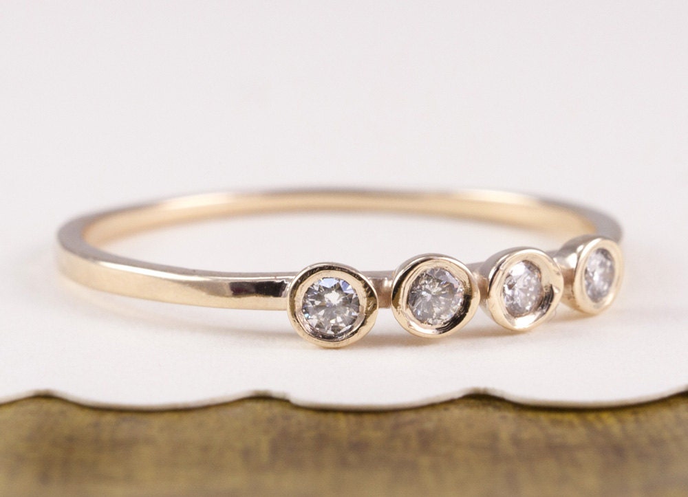 Diamond Ring, 14K Gold Ring, 4 Diamonds Ring. Yellow Gold Ring, White Gold Ring, Rose Gold Ring, Diamonds Ring, Engagement Ring