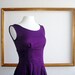 empire waist dress with flare skirt in turquoise, green, magenta and black - REBECCA style