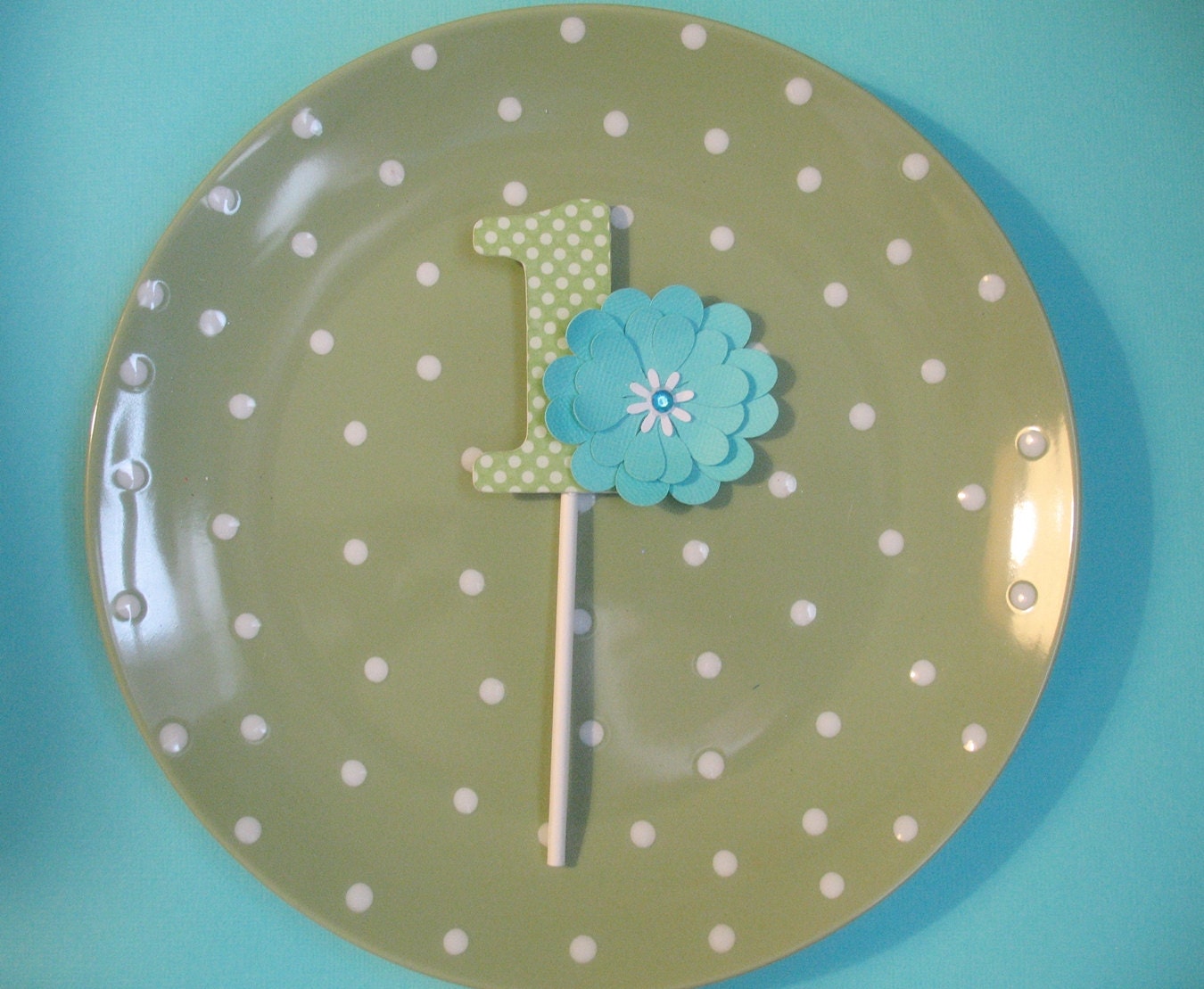 Flowery Girl's Number 1 Cupcake Topper - Ready to Ship Today Il_170x135
