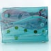 Fused Glass napkin holder , Purple blue sea  landscape .