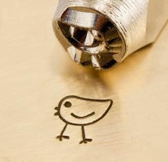 BIRD Stick Figure - 6mm Metal Design Punch for Personalized Stamped Jewelry Blanks