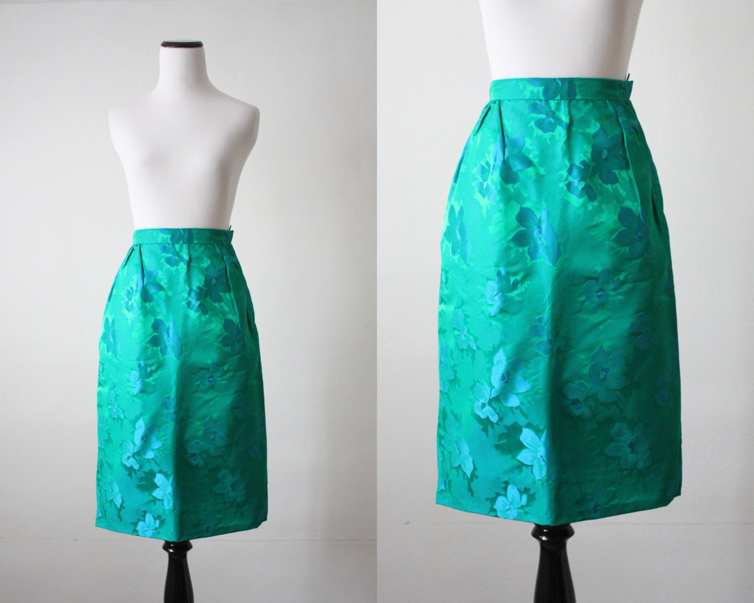 1950's iridescent brocade pencil skirt