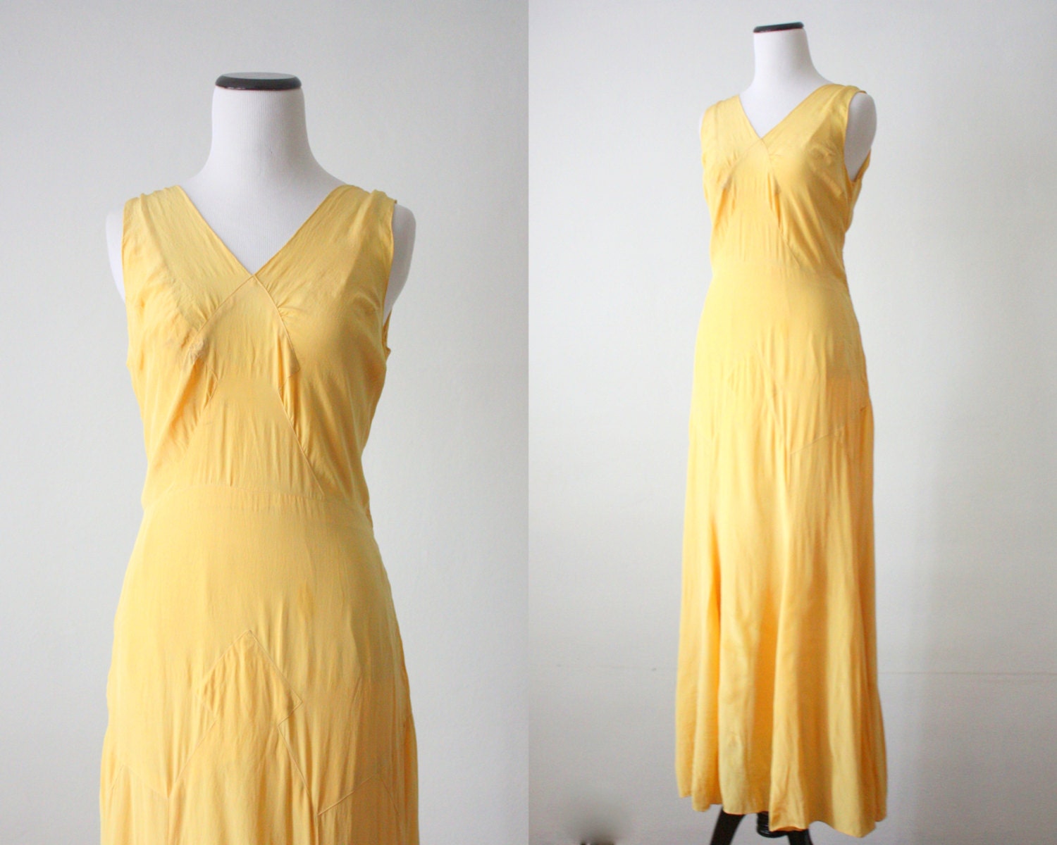 1920s dress - 20s mustard silk gown