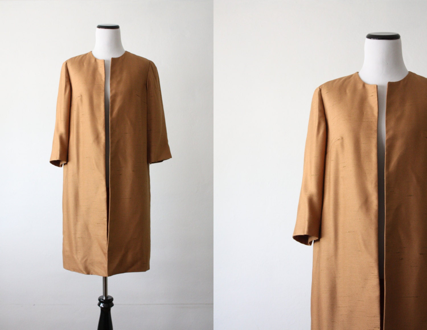 vintage 1960's modern silk coat