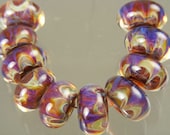Boro beads Lampwork Glass Bead Set (10) ---  Plum