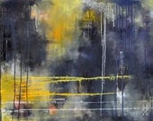 Rain 5 - Original Abstract Painting 24x32 inch ready to hang