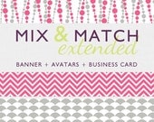 Etsy Shop set - business card, banner, avatars & custom listing image
