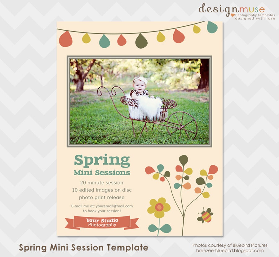 Spring Mini Session Template - Photography Marketing Board INSTANT DOWNLOAD