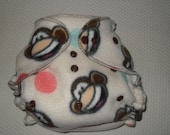 Monkey face one size fleece diaper  wrap