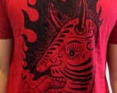 Red Devil Tongue Mask Tshirt - S, M, L, XL, XXL