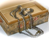Long Chunky Chain Layered Necklace. Mixed Metals.
