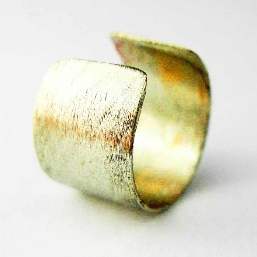 Brushed Red Brass Solid Band Ear Cuff, Unisex