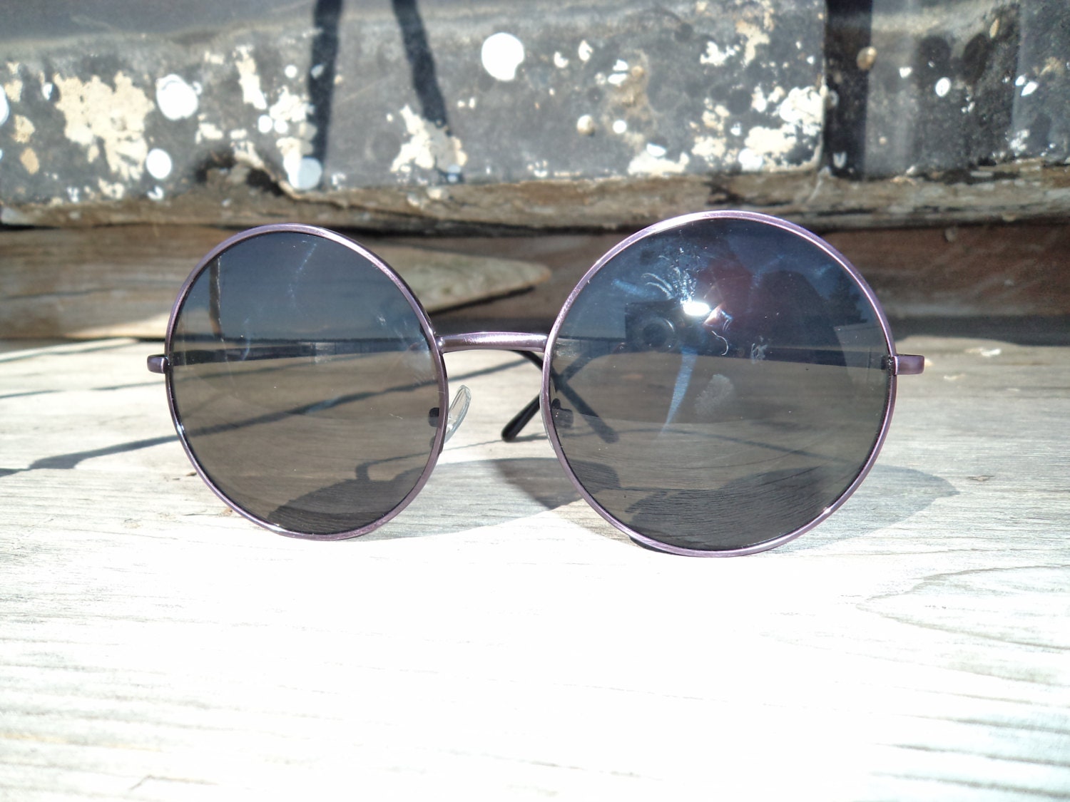 90s big round purple metal circle frame sunnies
