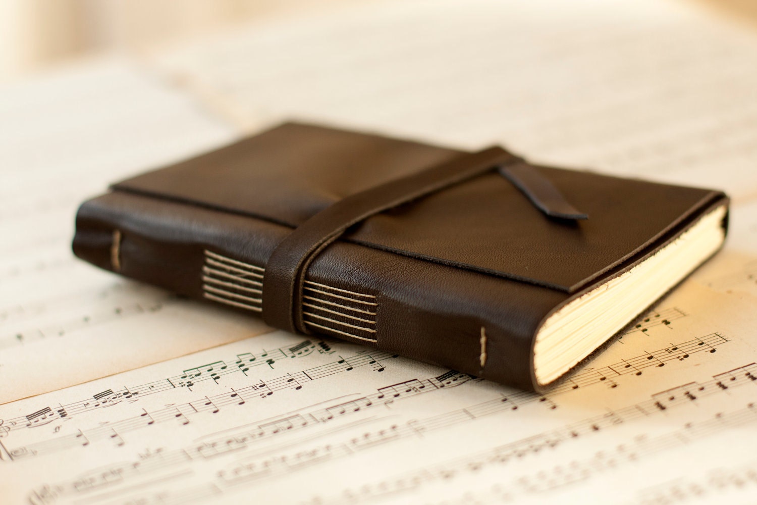 SECONDS - Brown Leather Journal - Handmade in Dark Chocolate Brown - Reclaimed Leather Book - 6 x 4