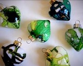 Hand Painted Glass Valentine Heart Ornament