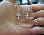 Vintage Sterling Silver Pierced Cupid Angel Earrings from Rustysecrets