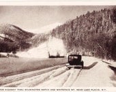 Vintage New York Postcard - Wilmington Notch and Whiteface Mountain in Winter (Unused)